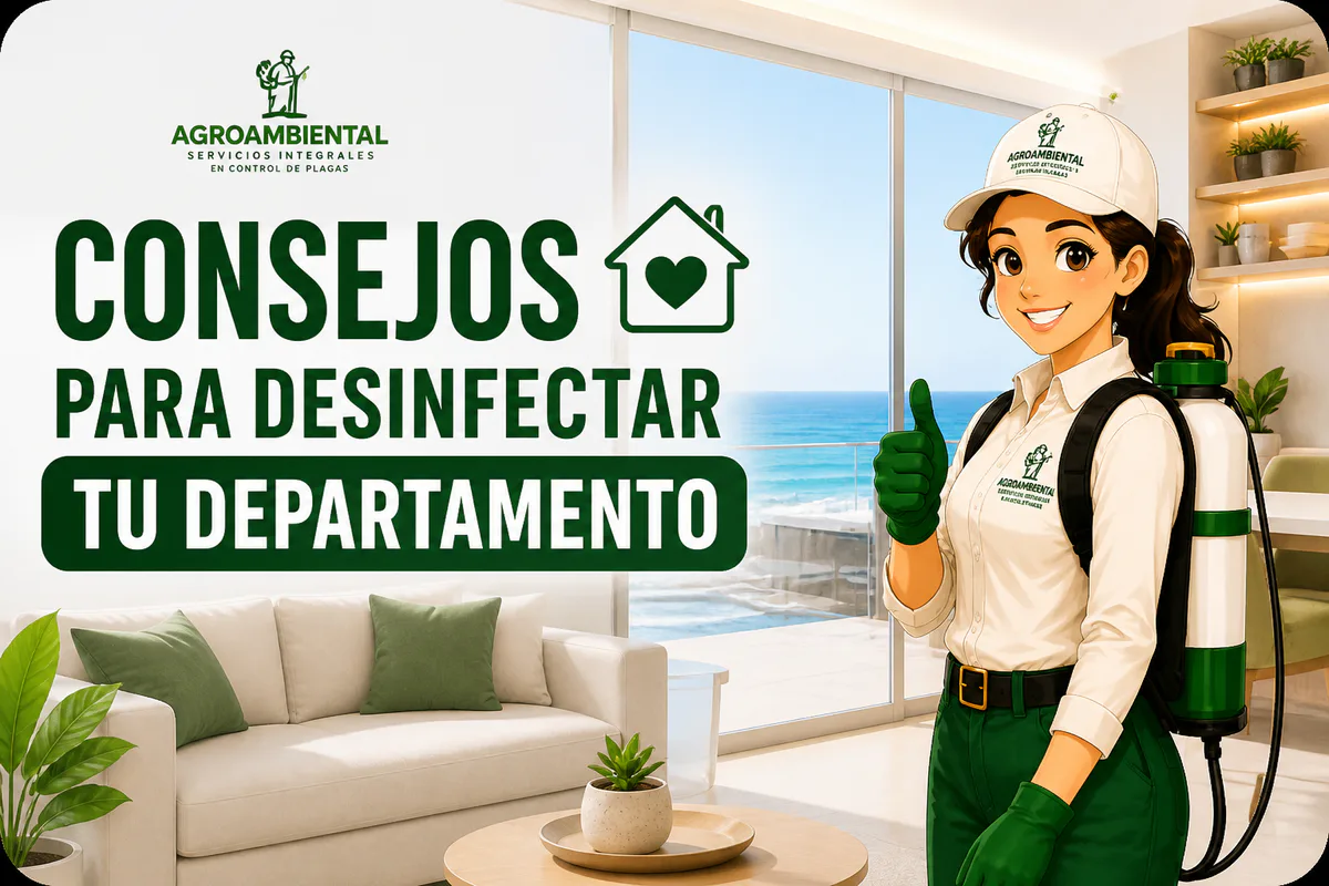 Guía práctica de Agroambiental con consejos para desinfectar un departamento