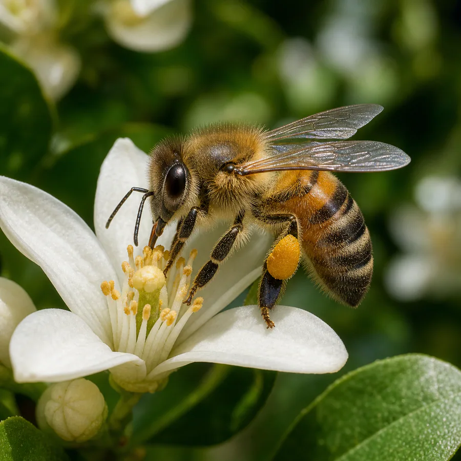 Abeja melífera (Apis mellifera) — imagen original Agroambiental para identificación orientativa