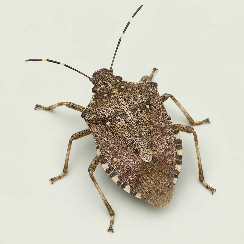 Chinche marmolada (Halyomorpha halys) — imagen original Agroambiental para identificación orientativa