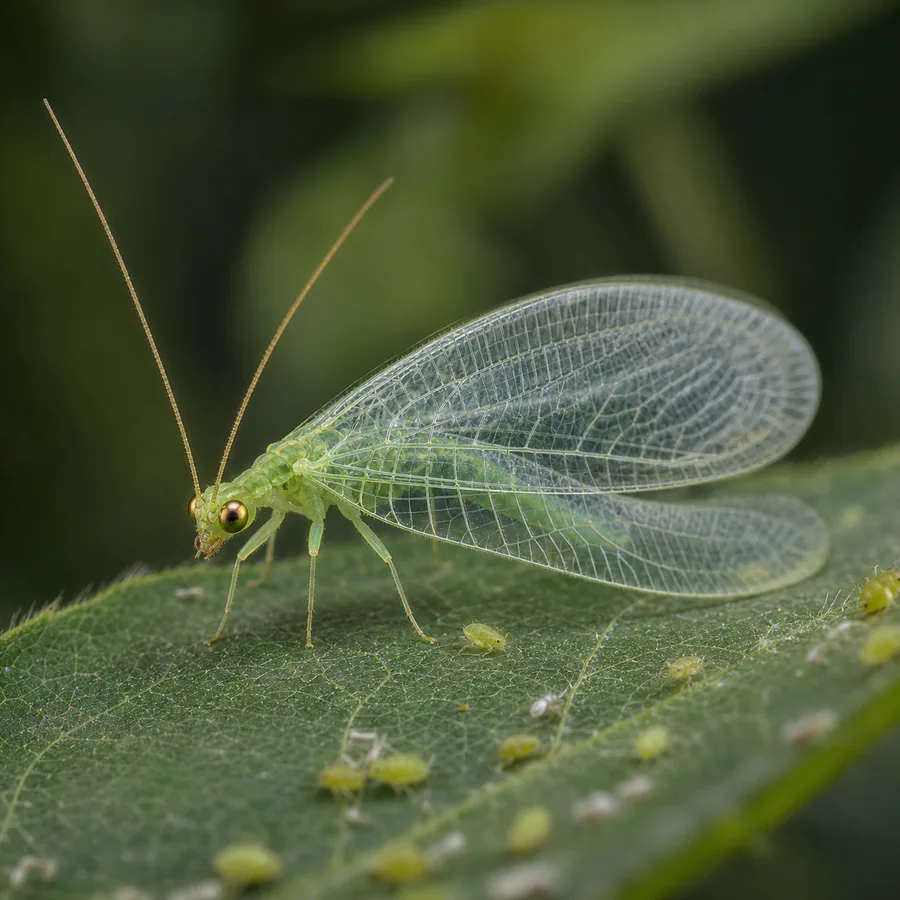 Crisopa (Chrysopidae) — imagen original Agroambiental para identificación orientativa