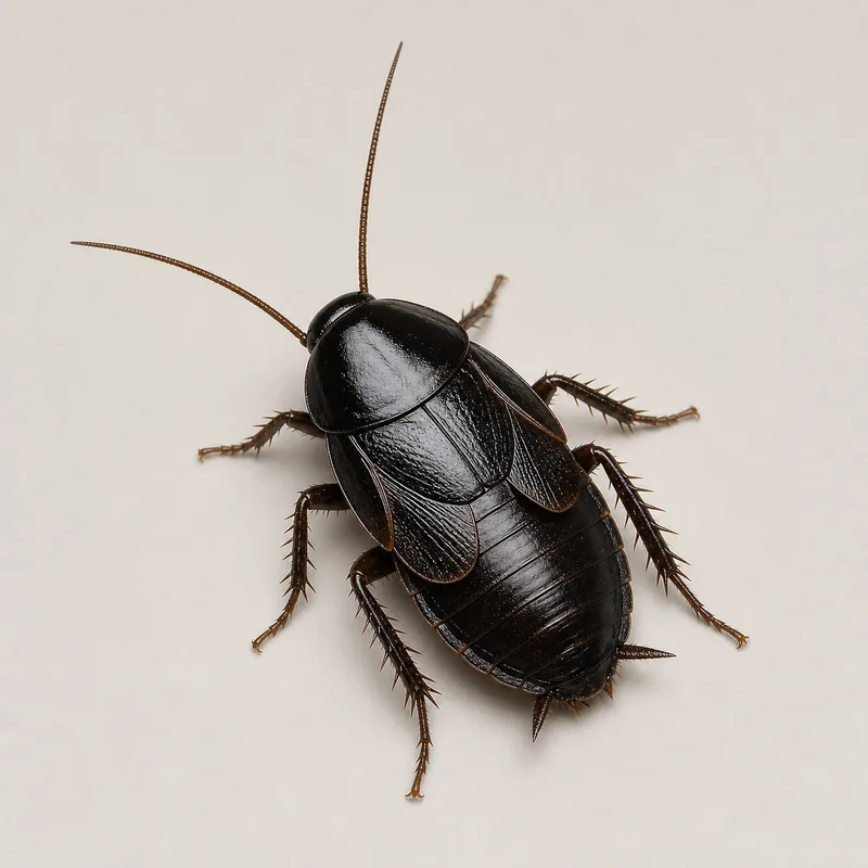 Cucaracha oriental (Blatta orientalis) — imagen original Agroambiental para identificación orientativa