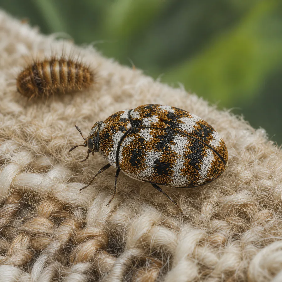 Escarabajo de las alfombras (Anthrenus spp.) — imagen original Agroambiental para identificación orientativa