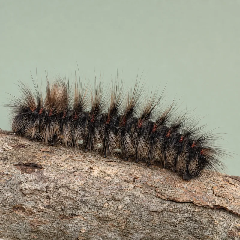 Gata peluda (Hylesia nigricans) — imagen original Agroambiental para identificación orientativa