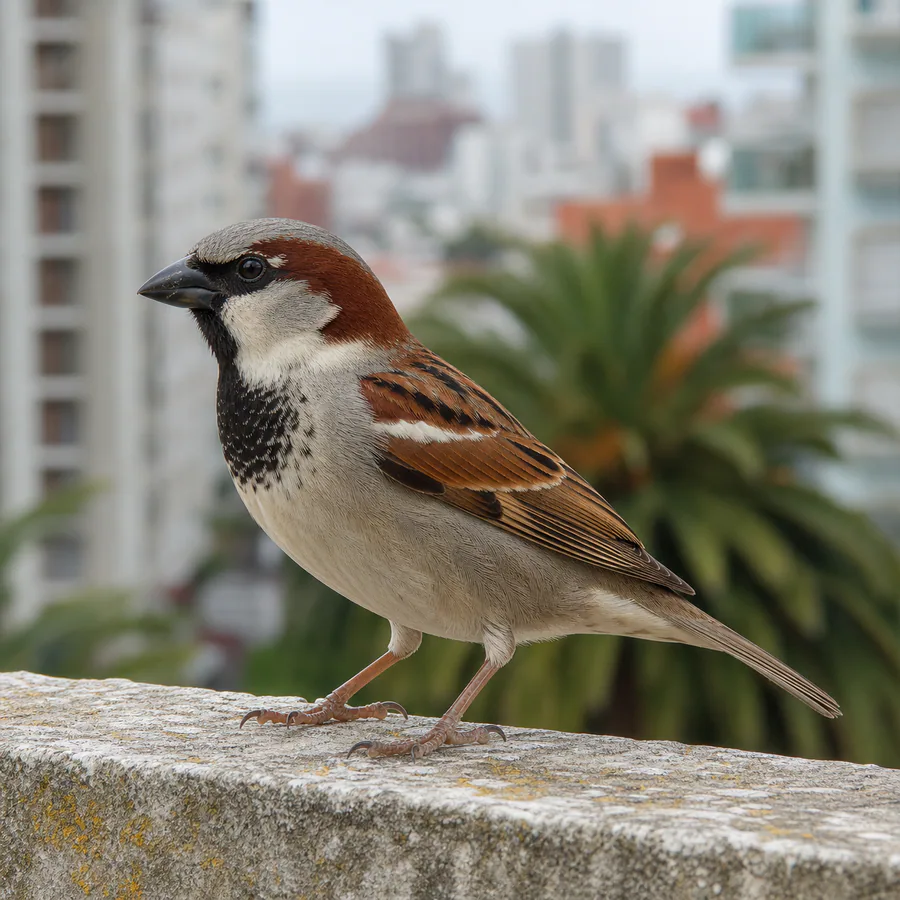 Gorrión doméstico (Passer domesticus) — imagen original Agroambiental para identificación orientativa