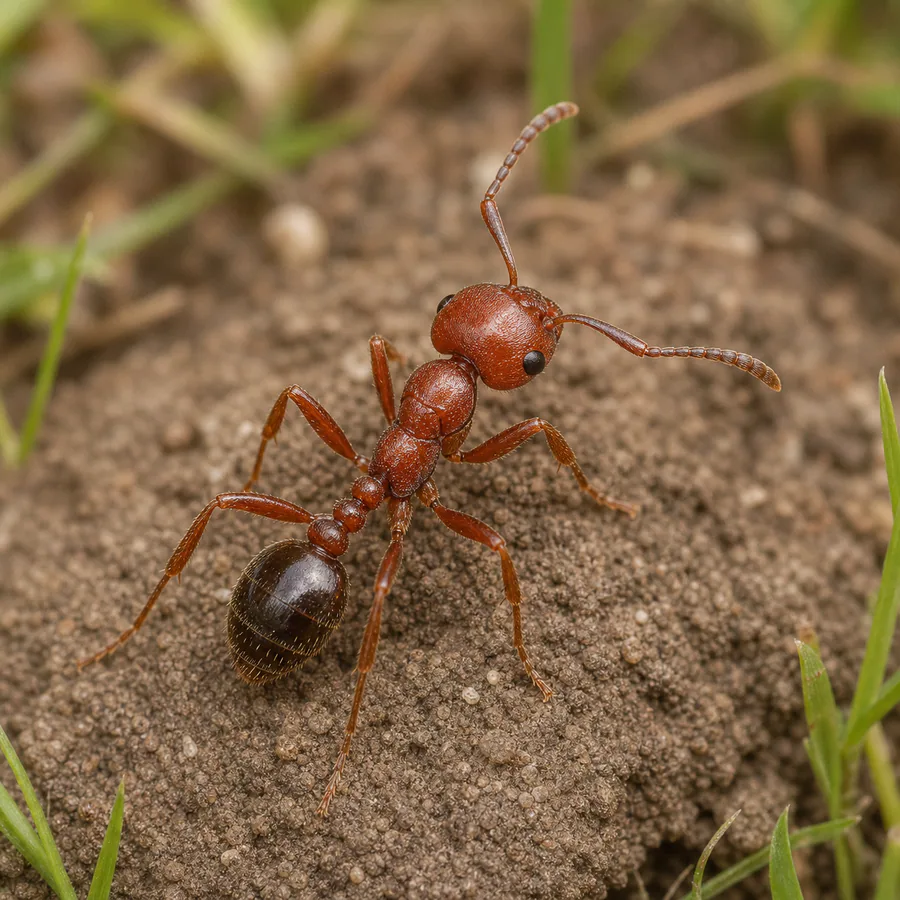 Hormiga de fuego roja (Solenopsis invicta) — imagen original Agroambiental para identificación orientativa