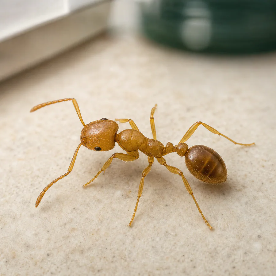 Hormiga faraona (Monomorium pharaonis) — imagen original Agroambiental para identificación orientativa