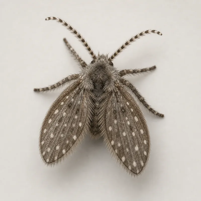 Mosca de drenaje (Clogmia albipunctata) — imagen original Agroambiental para identificación orientativa