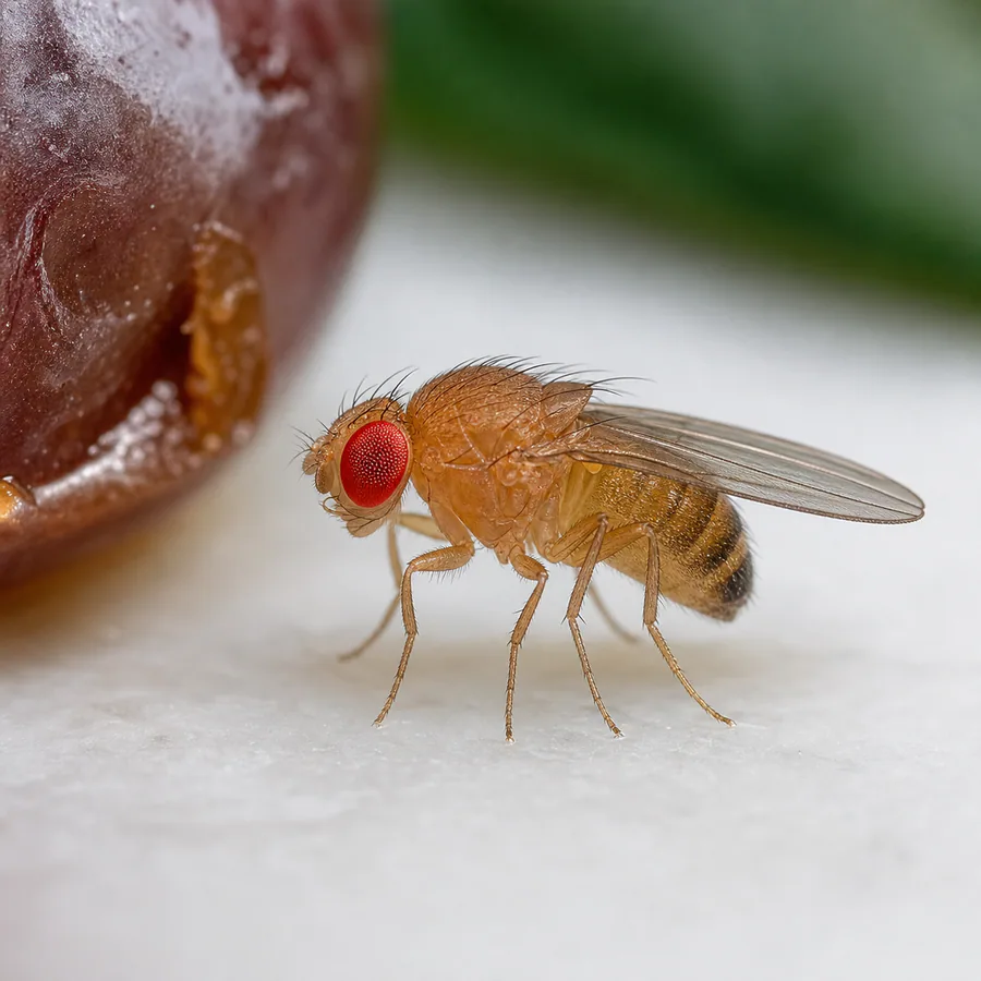 Mosquita del vinagre (Drosophila spp.) — imagen original Agroambiental para identificación orientativa