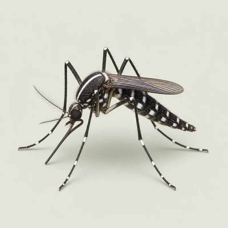 Mosquito tigre (Aedes albopictus) — imagen original Agroambiental para identificación orientativa