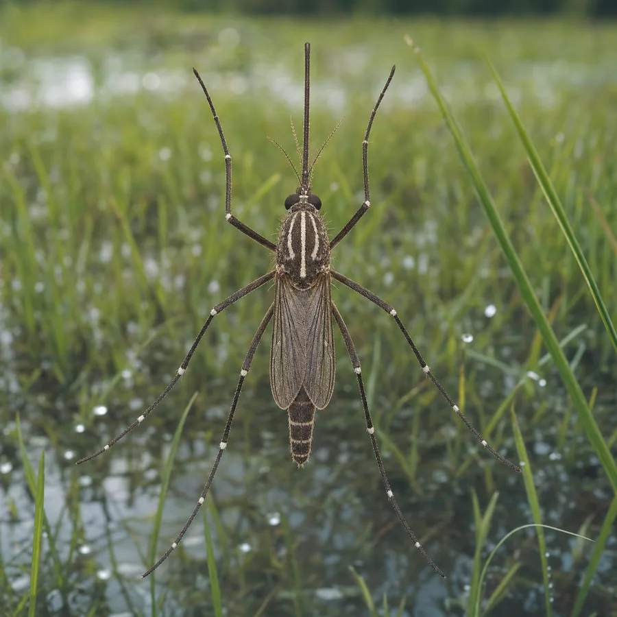 Mosquito de inundación (Aedes albifasciatus) — imagen original Agroambiental para identificación orientativa
