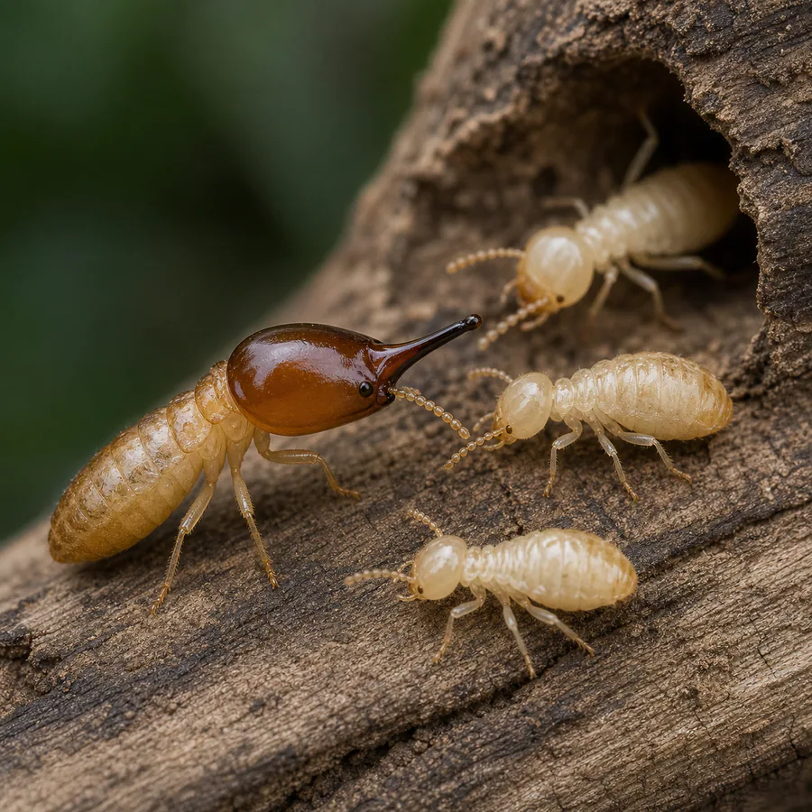 Termitas nasutas (Nasutitermes spp.) — imagen original Agroambiental para identificación orientativa