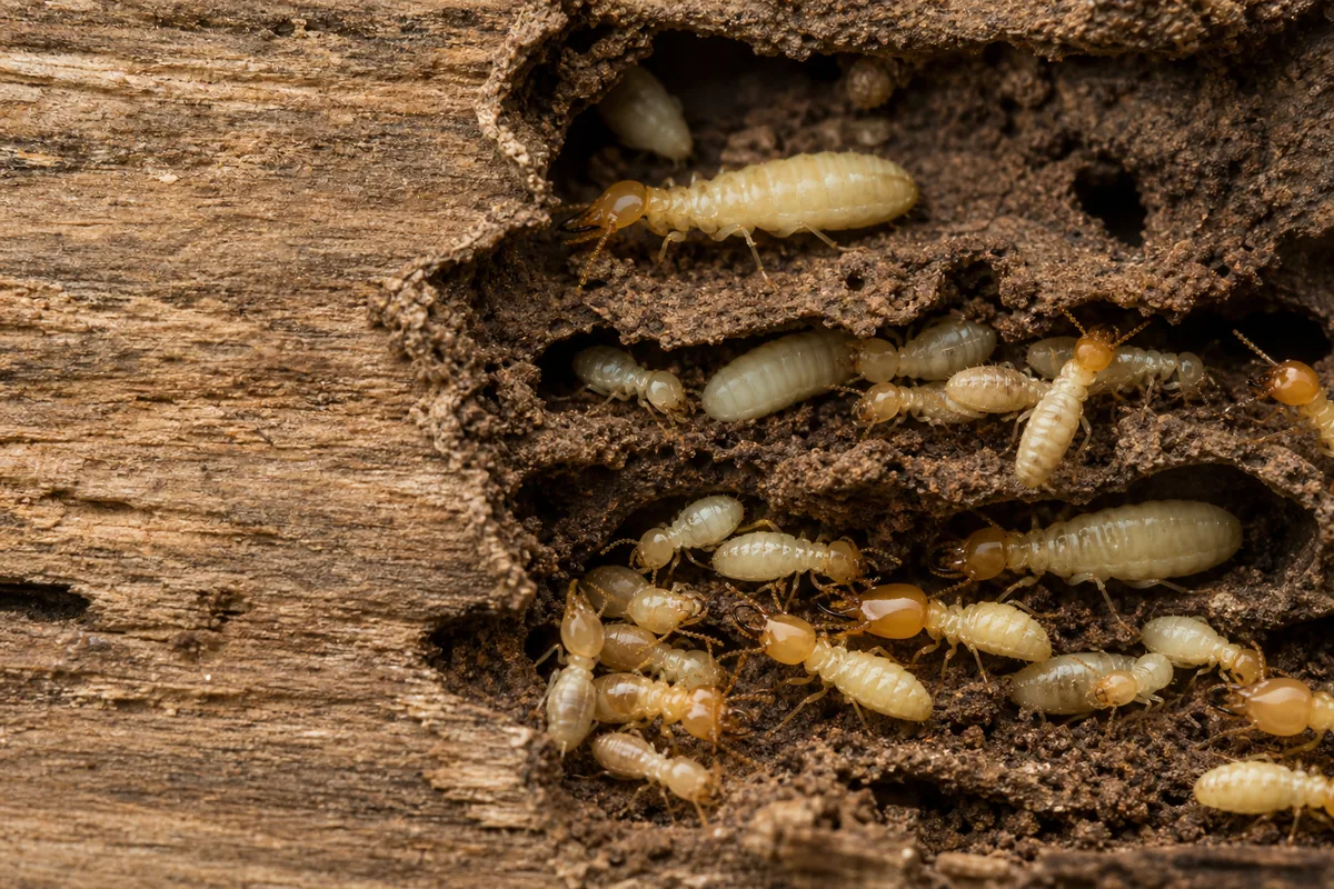 Termita de madera seca (Cryptotermes brevis) — imagen original Agroambiental para identificación orientativa