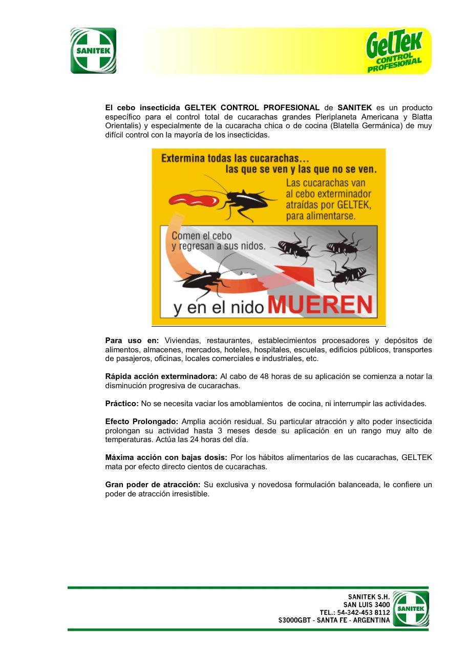 Geltek gel cucarachicida