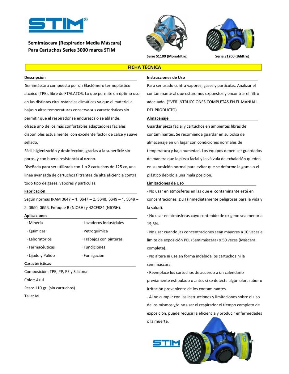 Semimáscaras STIM S1100 y S1200