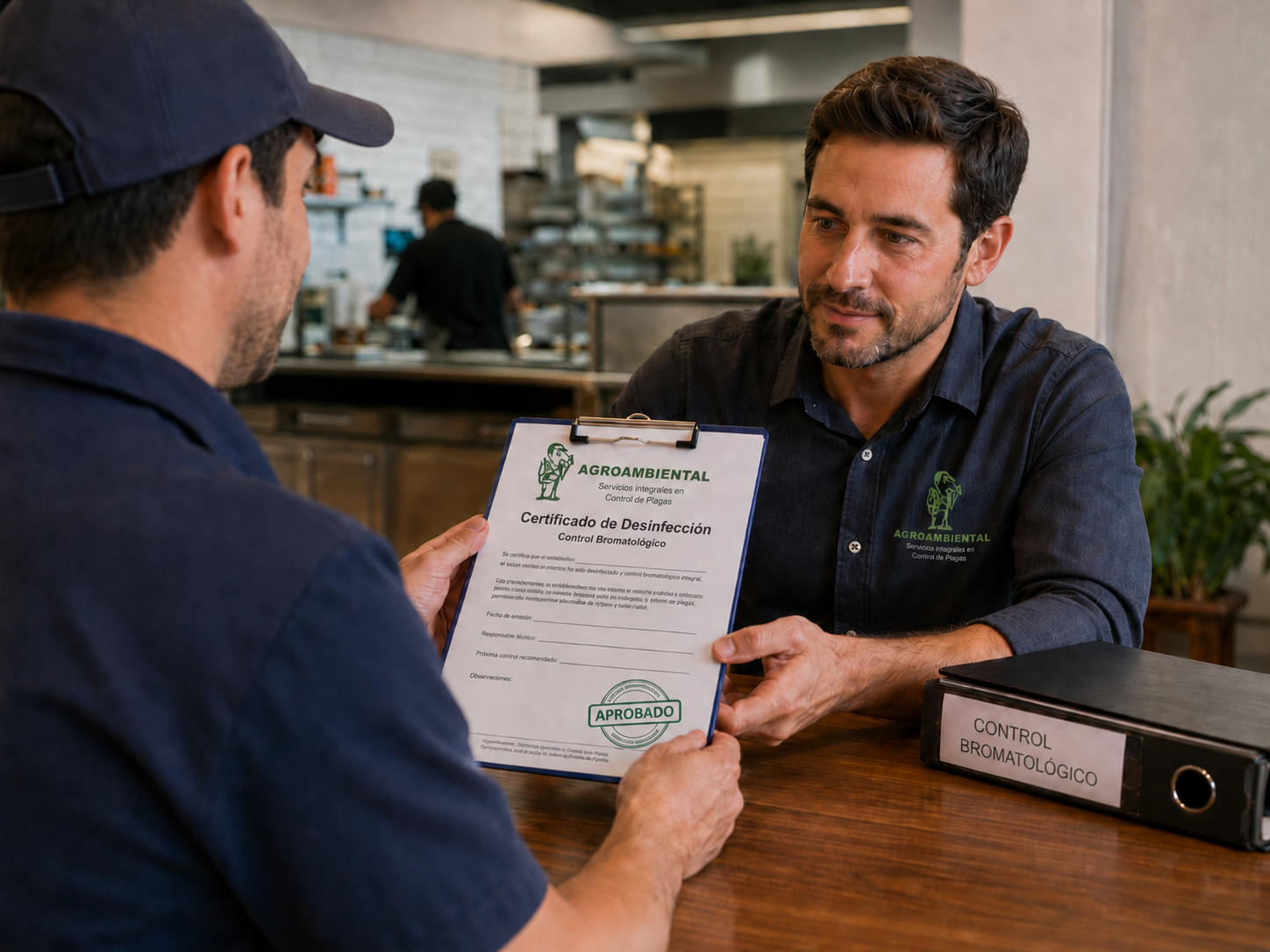 Certificado de desinfección para restaurante y control bromatológico