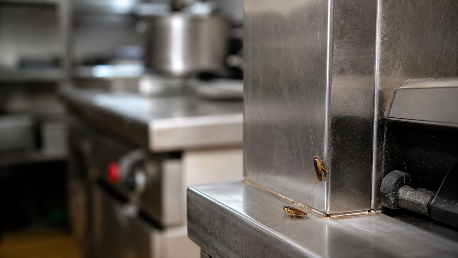 Cucaracha alemana en cocina comercial