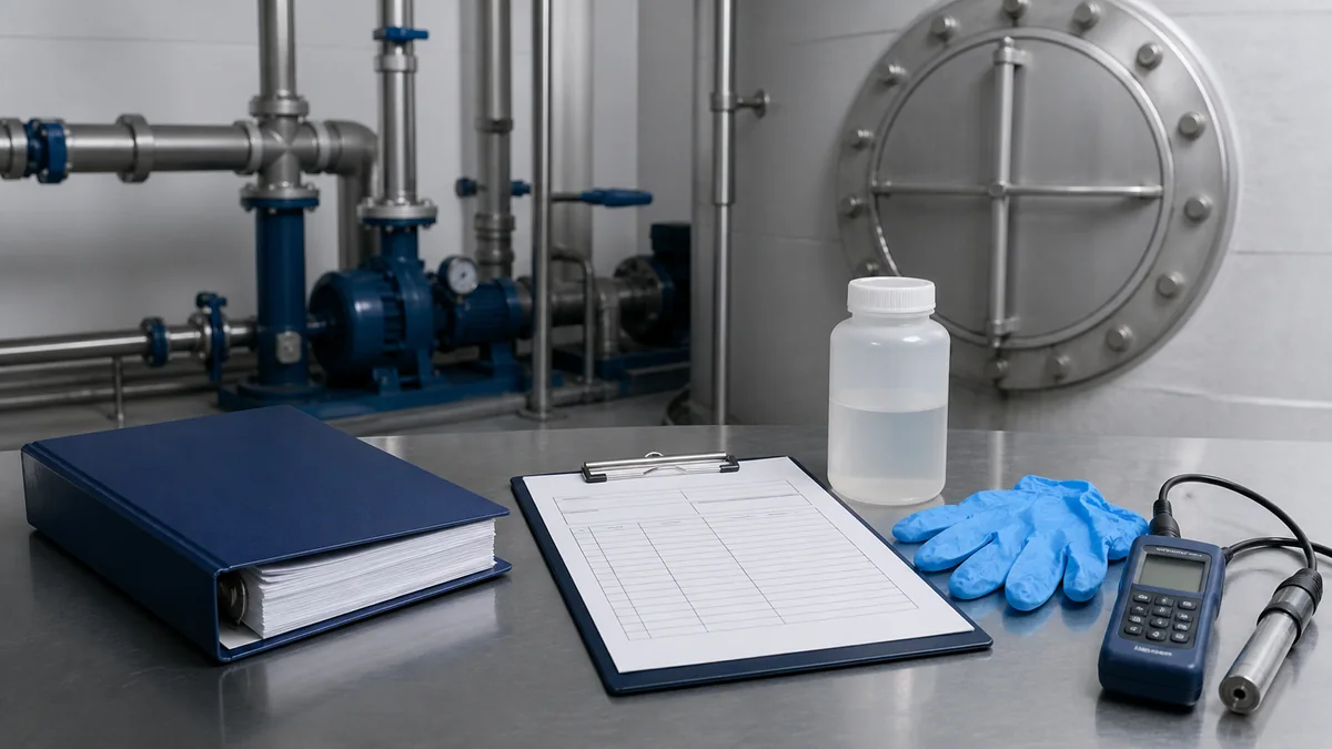 Documentación e instrumentos técnicos para inspección y análisis vinculados con tanques de agua